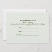 Golf Christmas with Santa hat on green Kaart (Achterkant)