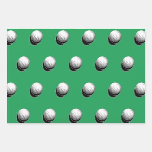 Golf Christmas Wrapping Paper Flat Sheet Set van 3 (Voorkant 2)
