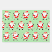 Golf Christmas Wrapping Paper Flat Sheet Set van 3 (Voorkant)