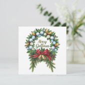 Golf Christmas Wreath for Golfer with golf ball  Kaart (Staand voorkant)