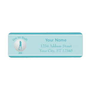 Golf Citaat Bal Dame Golfer Initiaal Teal Groen Etiket