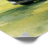 Golf citaat met golfkar op green poster (Hoek)