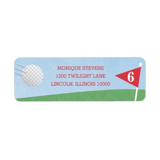 Golf Classic Feest Terug Adres Etiket (Voorkant)