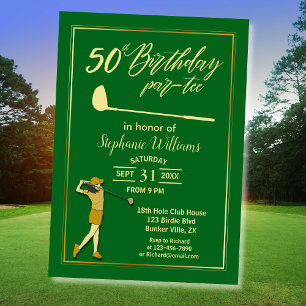 Golf Classic Green Golden Vrouwen 50e verjaardag Kaart