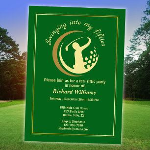 Golf Classic Groen Gouden Speler 50ste Verjaardag Kaart