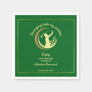Golf Classic Groen Gouden Speler 60e Verjaardag Servet
