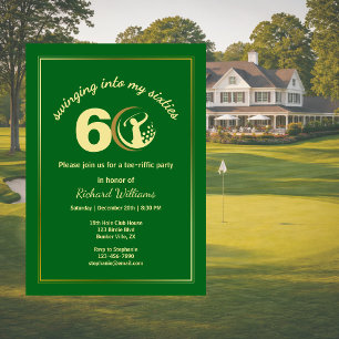 Golf Classic Groen Gouden Speler 60ste Verjaardag Kaart
