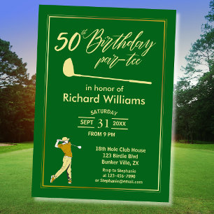 Golf Classic Groen Gouden Speler Mannen 50ste Verj Kaart