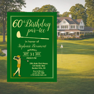 Golf Classic Groen Gouden Vrouwen 60ste Verjaardag Kaart