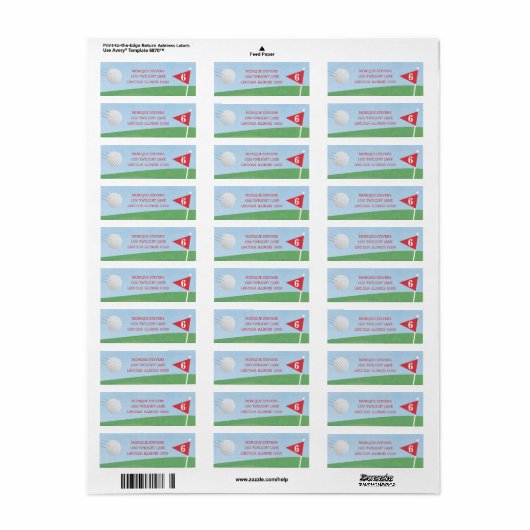 Golf Classic Party retour adres label (Full Sheet)