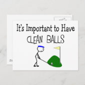 Golf "CLEAN BALLS" Golf Humor Gifts Briefkaart (Voorkant / Achterkant)