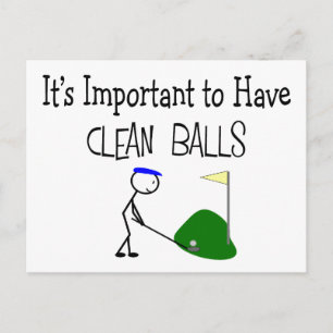 Golf "CLEAN BALLS" Golf Humor Gifts Briefkaart