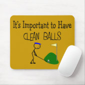 Golf "CLEAN BALLS" Golf Humor Gifts Muismat (Met muis)