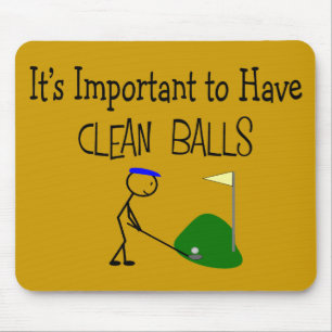 Golf "CLEAN BALLS" Golf Humor Gifts Muismat