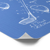 Golf Club 1910 Patent Art - Blauwdruk Poster (Hoek)