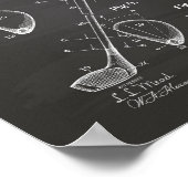 Golf Club 1910 Patent Art - Chalkboard Poster (Hoek)