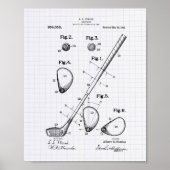 Golf Club 1910 Patent Art - Lige Peper Poster (Voorkant)