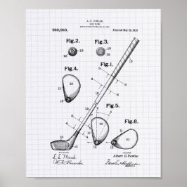 Golf Club 1910 Patent Art - Lige Peper Poster