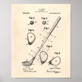 Golf Club 1910 Patent Art - Old Peper Poster