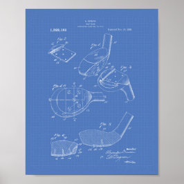 Golf Club 1919 Patent Art - Blauwdruk Poster