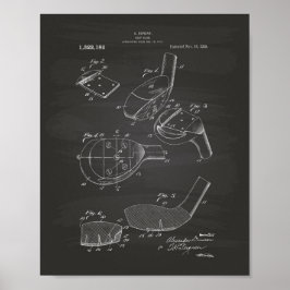 Golf Club 1919 Patent Art - Chalkboard Poster