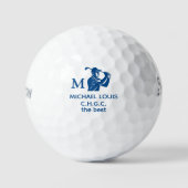Golf Club Afkorting Naam met Monogram Golfballen (Voorkant)