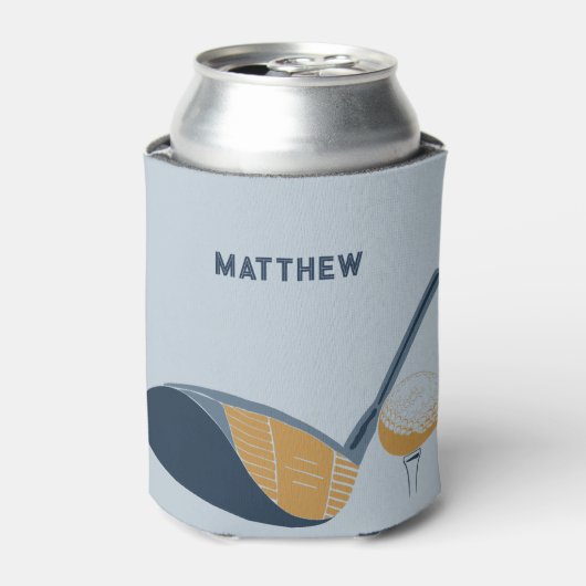 Golf Club and Ball Personalized Golfers Name Blikjeskoeler (Blikje Voorkant)