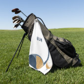 Golf Club and Ball Personalized Golfers Name Golfhanddoek (Groen)