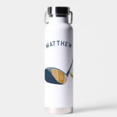 Golf Club and Ball Personalized Golfers Name Waterfles (Voorkant)