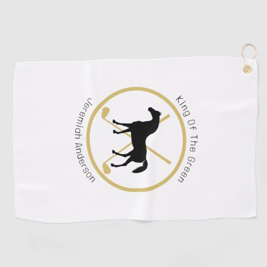 Golf Club and Horse Personalized Golfhanddoek (Horizontaal)