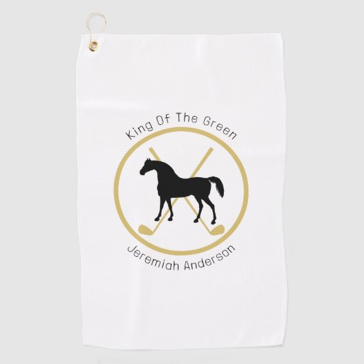 Golf Club and Horse Personalized Golfhanddoek (Voorkant)