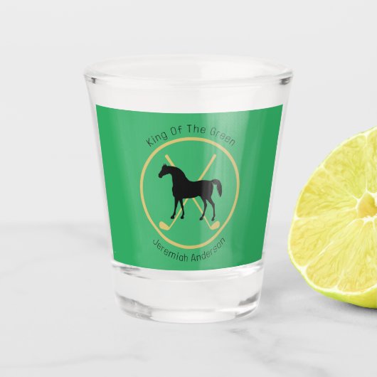 Golf Club and Horse Personalized Shot Glas (Voorkant)