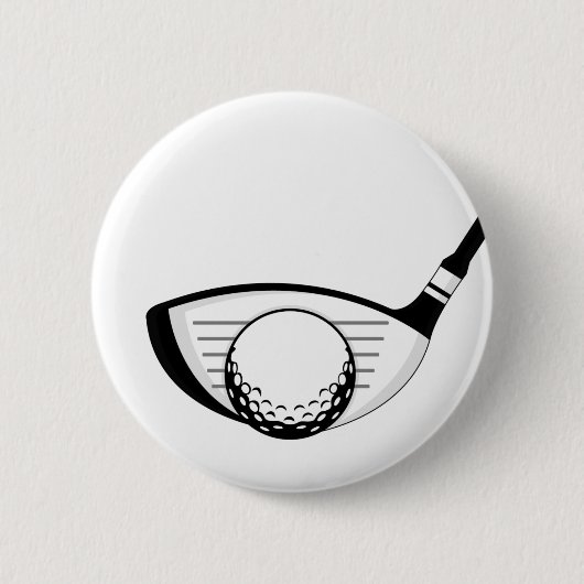 Golf Club & Ball Badge Ronde Button 5,7 Cm (Voorkant)
