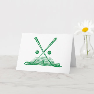  Golf Club & Ball Green Wenskaart Kaart