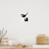 Golf Club Ball Poster Modern Sports Print (Keuken)