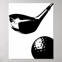 Golf Club Ball Poster Modern Sports Print