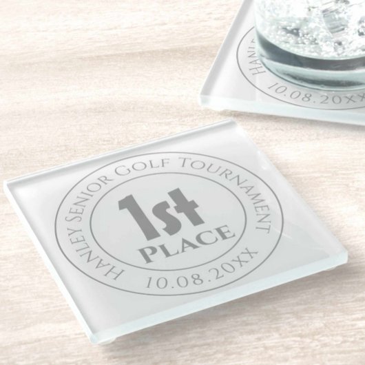 Golf Club Competition 1st Prize Trophy Glazen Onderzetter