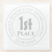 Golf Club Competition 1st Prize Trophy Glazen Onderzetter (Voorkant)