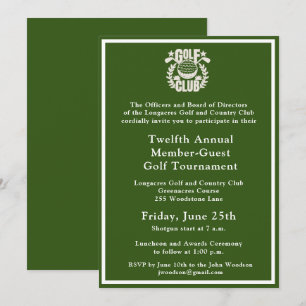 Golf Club Corporate Toernooi Logo Kaart