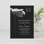 Golf Club Elegant Sport Wedding Monogrammed Kaart (Staand voorkant)