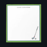 Golf Club en bal Gepersonaliseerde Golf Notitieblok<br><div class="desc">Eenvoudige elegante handgetekende waterverf golfclub en bal Golfliefhebbers gepersonaliseerde notitieblok</div>