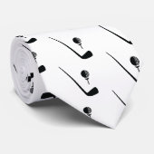 Golf club en ball black, white custom stropdas (Opgerold)