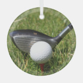 Golf Club en Ball Glas Ornament (Voorkant)