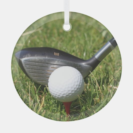 Golf Club en Ball Glas Ornament (Voorkant)