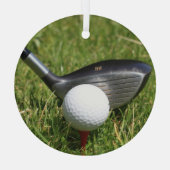 Golf Club en Ball Glas Ornament (Achterkant)