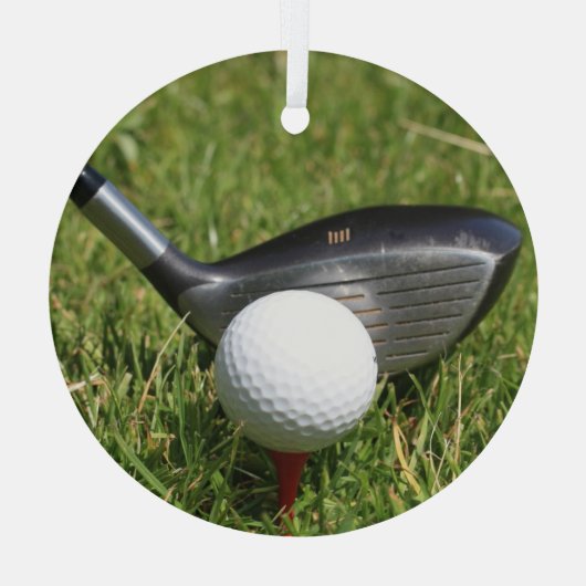 Golf Club en Ball Glas Ornament (Achterkant)