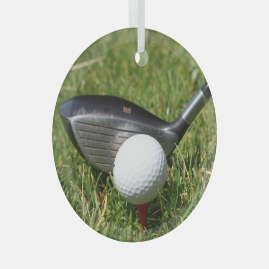 Golf Club en Ball Glas Ornament (Voorkant Rechts)