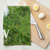 Golf Club en Ball Personalized Theedoek (Quarter Fold)