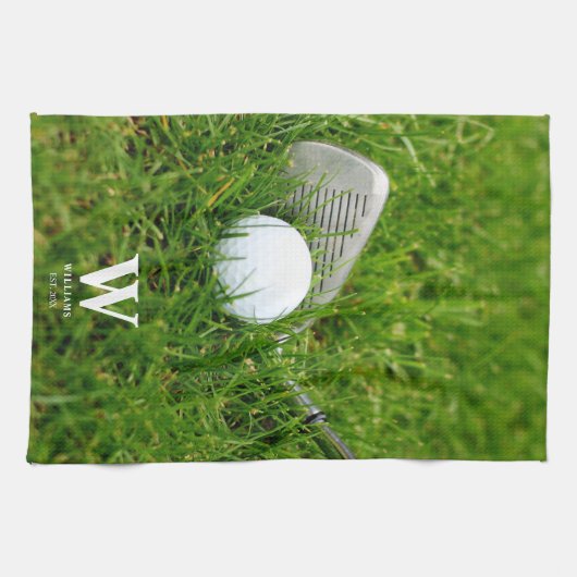 Golf Club en Ball Personalized Theedoek (Horizontaal)