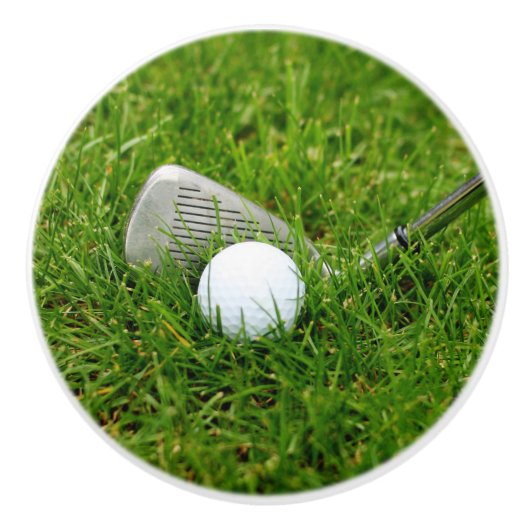 Golf Club en Golf Ball Keramische Knop (Voorkant)